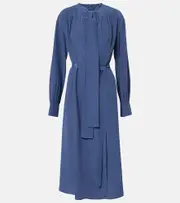 [Joseph] Joseph Bolero silk crêpe de chine midi dress AU 10 blue