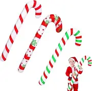 DIELIANHUA 3 x Inflatable Candy Canes, 88 cm Christmas Candy Canes, Candy Canes Balloons, Suitable for Christmas Tree Decoration, Home Decoration and Outdoor Garden Decoration (Red E