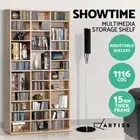 Artiss Bookshelf Display Shelves CD DVD Storage Rack Stand Bookcase Oak BERT