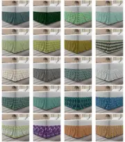 Ambesonne Pastel Surreal Bedskirt Elastic Wrap Around Skirt Gathered Design