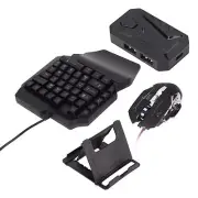Gaming Keyboard and Mouse Combo, Wired Mechanical Backlit One Handed Keyboard...