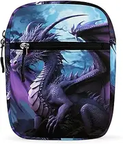 [BFGWK] Personalized Small Crossbody Bag Water Resistant Messenger Bags Mini Purple Purple Moon Printing SlingBag For Men Women, Style, One Size, Style, One Size