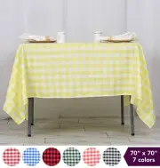 70" x 70" Checkered GINGHAM TABLECLOTH Polyester Linens Wedding PARTY Dinner