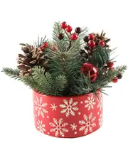 Flora Bunda Xmas Mix In 5In White Snowflakes Ceramic