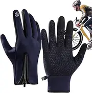 [Generic] Ski Gloves Women,Water Resistant Touchscreen Gloves | Insulated Gloves with Zipper, Winter Accessories for Outdoor Activities