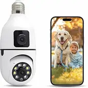 NWpangu E27 Socket Security Camera, HD WiFi Light Bulb Camera with Night Vision, 2-Way Audio, Motion Detection, Use for Indoor/Outdoor Home Security