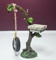 Miniature Dollhouse Lookout Tree with Tire Swing by Make Market