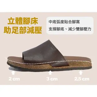 MIT台灣製 勃肯鞋 足弓鞋 手工真皮拖鞋-男R268咖