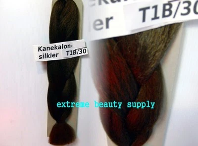 silky kanekalon braid hair dreadlock black brown 1B/30