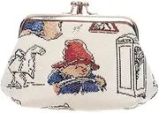 Signare Tapestry Double Pocket Change Pouch Kiss lock Coin Purse for Women With Paddington Bear Design (FRMP-PADD), Paddington Bear, One size, Fashion