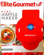 Mini Waffle Maker Elite Gourmet Red