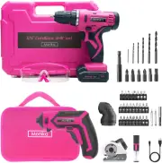 Monika Pink Tool Combo Cordless Drill Driver Electric Cutter Bottle Opener Screw