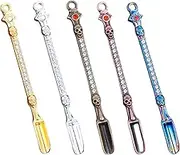 5 Pieces Small Shovel Spoon, Portable Mini Spoon Alloy Powder Spoon Keychain Decoration for Medicine Spices Sand Salts, Kitchen Supplies (Multicolor)