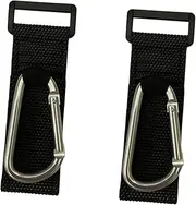 CATIEBYE 2Pcs Stroller Hanger Hooks Durable Carabiner Clip for Shopping Bags Mummy Bag Holder Convenient Hanging Hooks for Stroller Grocery Bags and Luggage