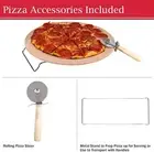 Pizza Stone Large Baking Grill Grilling Round Rack Ceramic Stone 15" W/ Rack New