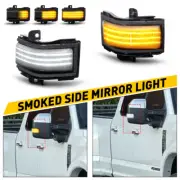 SMOKED Switchback LED Strips Towing Mirror Light For 17-22 Ford Superduty USEXC