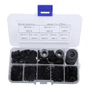500pcs Black M2 2.5 3 4 5 6 8 10 Nylon Flat Washer Gasket Washer Assortment Set