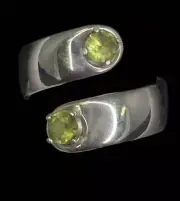 Sterling Silver Peridot "Couple Ring"