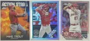 x3 Lot 2023 Topps Chrome Mike Trout 2 Refractors & 1 Action Stars Insert