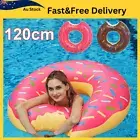 Giant Inflatable Donut Swimming Ring Pool Float Raft Adult Beach Lounge Bed