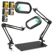 Rectangle Magnifying Glass with Light and Stand, 5 Color Modes 10X Black