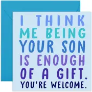 Dad Birthday Card - 'Being Your Son Is Enough of a Gift' - Funny Valentine'S Day
