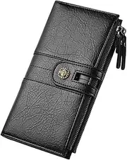 [TATSEN] Men's Zipper Wallet Coin Purse Male Retro Hand Clutch Phone Bag Hasp Money Bag (Color : A, Size : One Size)
