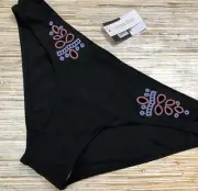 2289 Topshop embroidered cutouts Bikini Bottom BLACK size 6 new