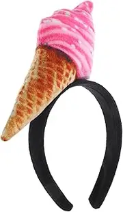 Baluue Novelties Ice Cream Headband, Women Ice Cream Cone Shape Hair Hoops, Costume Party Accessory Headband, Girls Headbands for Make up or Clean Face, Party Custume Cosplay Headbands