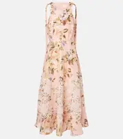 [Zimmermann] Zimmermann Acacia broderie anglaise linen midi dress AU 6 pink