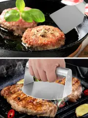 Smash Burger Kit with Lid Griddle Spatula 5.5 Inch Stainless Steel Burger CagLI