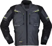 Modeka Taran Flash, textile jacket waterproof , color: Black/Dark Grey/Neon-Yellow , size: XL