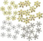 IWOWHERO 40Pcs Stylish Snowflake Nail Art Decor Nail Decorations for DIY Beauty Delicate Snowflake Design for Parties Special Occasions