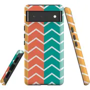For Google Pixel 6 Case, Shielding Back Cover,Colourful Zigzag