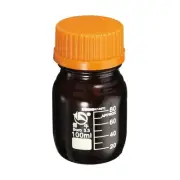 100mL Amber Reagent Media Graduated Borosilicate Glass Storage Bottle Yellow Cap