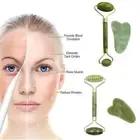 Natural Jade Stone Roller and Gua Sha Face Massager Kit Body Neck Slimming Tool