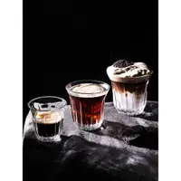 在飛比找ETMall東森購物網優惠-ins風美式拿鐵冰咖啡杯古典復古豎條紋冷萃杯拉花Dirty澳