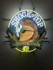 Shock Top Belgian White Beer 20"x16" Neon Light Sign Lamp With HD Vivid Printing