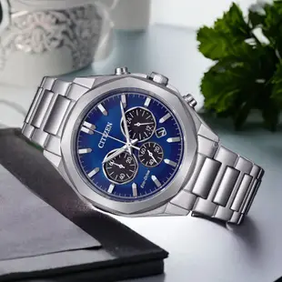 CITIZEN 星辰 Chronograph 光動能 計時腕錶 藍色 CA4590-81L 手錶 男錶 100米防水