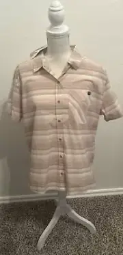 Adobe Rose LL Bean Women’s Large Short Sleeve Button Up