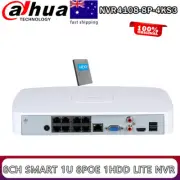 Dahua12MP 8CH Smart 8PoE 1HDD Network Video Recorder 4K NVR NVR4108-8P-4KS3+HDD