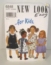 New Look Easy For Kids 6848 Dress & Pinafore Child 1/2, 1, 2, 3, 4 Pattern Uncut