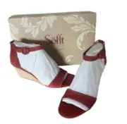 Sofft Women’s Marla Suede Wedge Sandal Brick Red Size 10M New In Box!