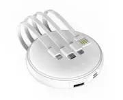 S42 Mini Round with Cable Mobile Phone Charging Treasure 10000mAh Large Capacity Mobile Power Charger with Multiple Outputs