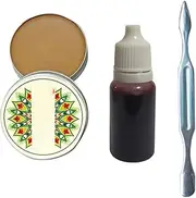 0.53Oz（15g Nose and Scar Wax Zombie Make Up Fake Molding Wound Skin Wax Special Effects Body Paint with Spatula and Fake Blood Gel (Dark)