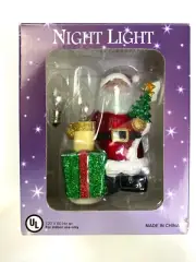 Plugin Night Light Costco Santa Christmas Tree Present NEW with extra lightbulb
