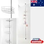 Luxury Telescopic Metal Spring Tension Pole 4 Shelf Corner Bathtub Shower Caddy*