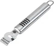 Silver Lemon Zester Peeler, Stainless Steel Lemon Lime Orange Peeler with Knife Fruit Zester Citrus Scraper, Handheld Peeling Tool Fruit Orange Peeler Kitchen Tools Graters, Peelers and Slicers