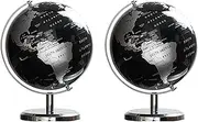 2X World Globe Constellation Map Globe for Home Table Desk Ornaments Gift Office Home Decoration Accessories(Black)
