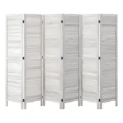 Oikiture 6 Panel Room Divider Privacy Screen White